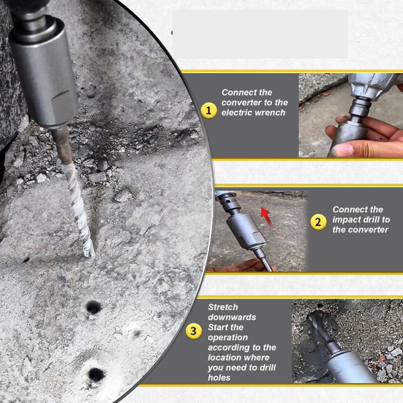 Impact Wrench to Electric Hammer Adapter High Carbon Steel Wrench