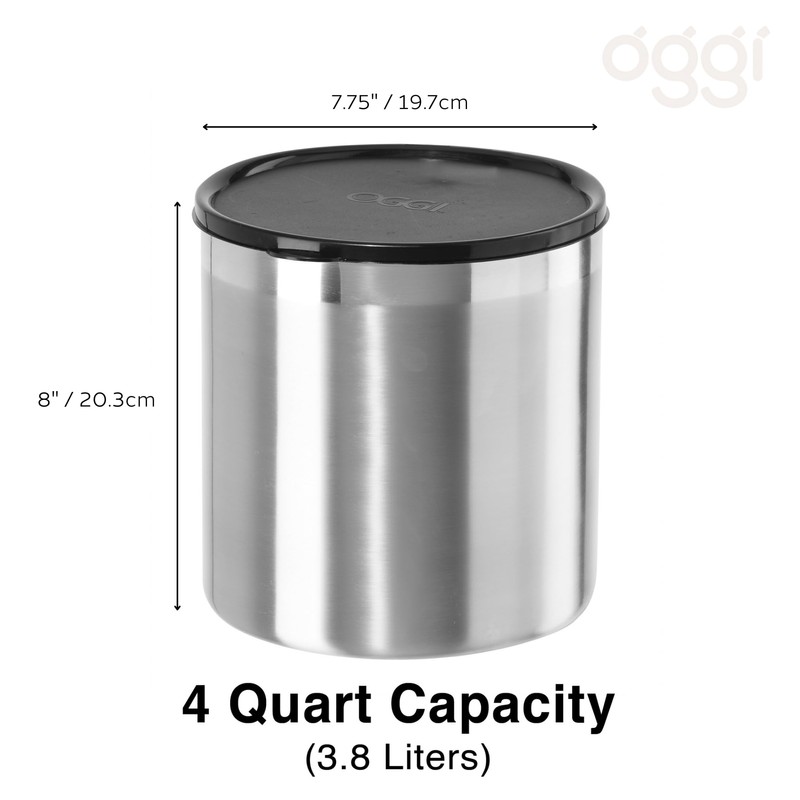 Oggi Stainless Steel Jumbo Grease Container with Removable Strainer and