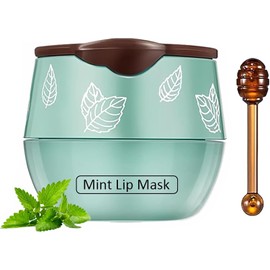 Bálsamo Labial De Abeja En Tarro De Miel, Mascarilla Labial Exfoliante De Menta Para Dormir Durante La Noche Con Barras, Previene La Sequedad, Hidrata Y Exfolia Las Grietas.