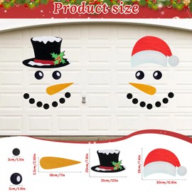 22PCS Christmas Garage Door Decorations Magnets, Christmas Snowman Magnets Stickers, Car Magnetic Stickers, Christmas Refrigerator Magnets Decals