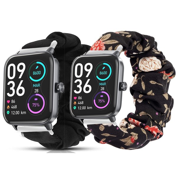 IDW13,IDW16,IDW19 Smartwatch Bands, Lamshaw 22mm Fabric Elastic Scrunchie Elastic Women