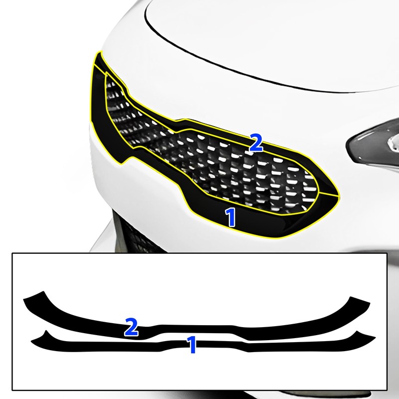 BOGAR TECH DESIGNS Front Grille Chrome Delete Overlay Film Compatible