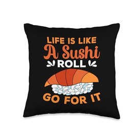 Go For It Sushi Design For Sushi Addicts Throw Pillow