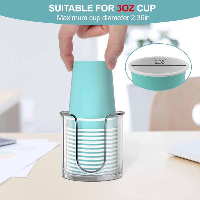 BYAWAY Bathroom Cup Dispenser,Small Disposable Paper Cup Holder,Compact Mouthwash Cups