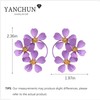 Purple Flower Earrings for Women Trendy Flower Dangle Statement Earrings