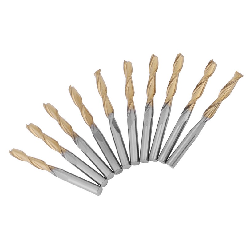 Titanium Coated 2-flute End Mill Milliling Cutter 3.175mm Shank 3.175mm
