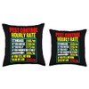 Funny men pest control exterminator exterminating job work Throw Pillow