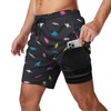 Feorafei Men's Quick-Dry Swimming Trunks 7 Inch with Compression Liner