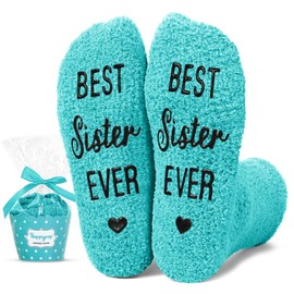 HAPPYPOP Cool Gifts For Sisters - Little Big Sister Gifts, Mothers Day Gifts For Sister, Sister Birthday Gifts, Sister Gifts Socks For Women