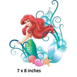 Generic 8"" Ariel Wall Decal Little Mermaid Peel and Stick Vinyl Sticker Princess Girls Room Decoration Removable Home Decor Self Adhesive Art 7 x 8 Inches