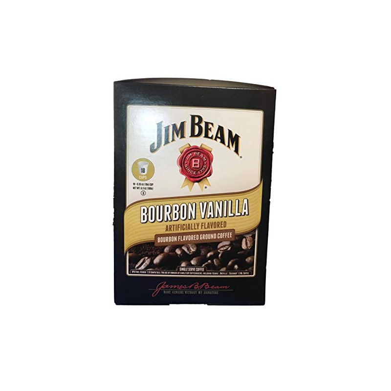 Jim Beam Bourbon Vanilla Single Serve Coffee, 18 cups, Keurig