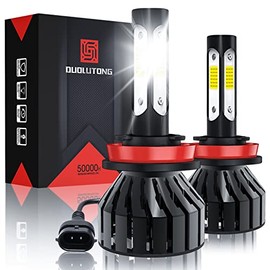 Focos LED H11 H8 H9 Kit de Conversión 20000LM 160W 300% Brillo, 2 Piezas | 6000K Luz Blanca, 4 Caras Chip COB, Canbus, Faros H11 LED Alta o Baja Bombi