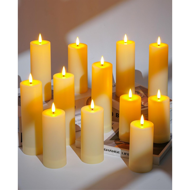Fanzir 12 Pack Outdoor Waterproof Battery Operated Fake flameless LED