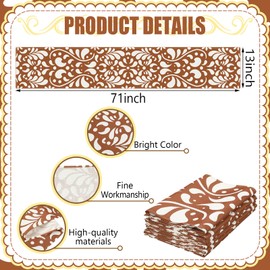 Windkream 6 Pcs Talavera Table Runner 71 x 13'' Cielito Lindo Table Runner Cielito Lindo Baby Shower Party Decoration Mexico Home Decor Traditional Cinco De Mayo Decorations(Brown)