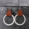 Women Pu Leather Geometric Irregular Round Earring Square Dangle Drop