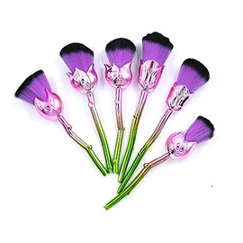 CARA - Juego de brochas de maquillaje con forma de flor de rosa con un pincel de sirena para mujer, Púrpura RosaPurple Rose)