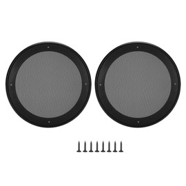 2 pcs 8 inch Audio Speaker Cover Decorative Circle Protective Metal Mesh Cover(black+black)