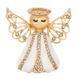 MADISON TYLER Christmas Angel Pin Brooch for Backpacks | Cute Gold Rhinestone Angel Pin | Pins Aesthetic Holiday Gifts for Friends and Kids