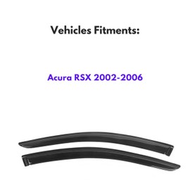 KPY Window Visor Compatible with Acura RSX 2002-2006, 2PC Rain Guard Side Window Vent Deflectors Tape-On Style, 2002 2003 2004 2005 2006