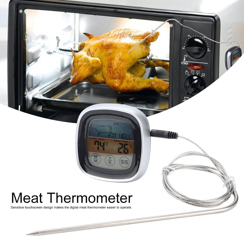 Touchscreen Electronic Thermometer Digital BBQ Oven Cooking Meat Thermometer for