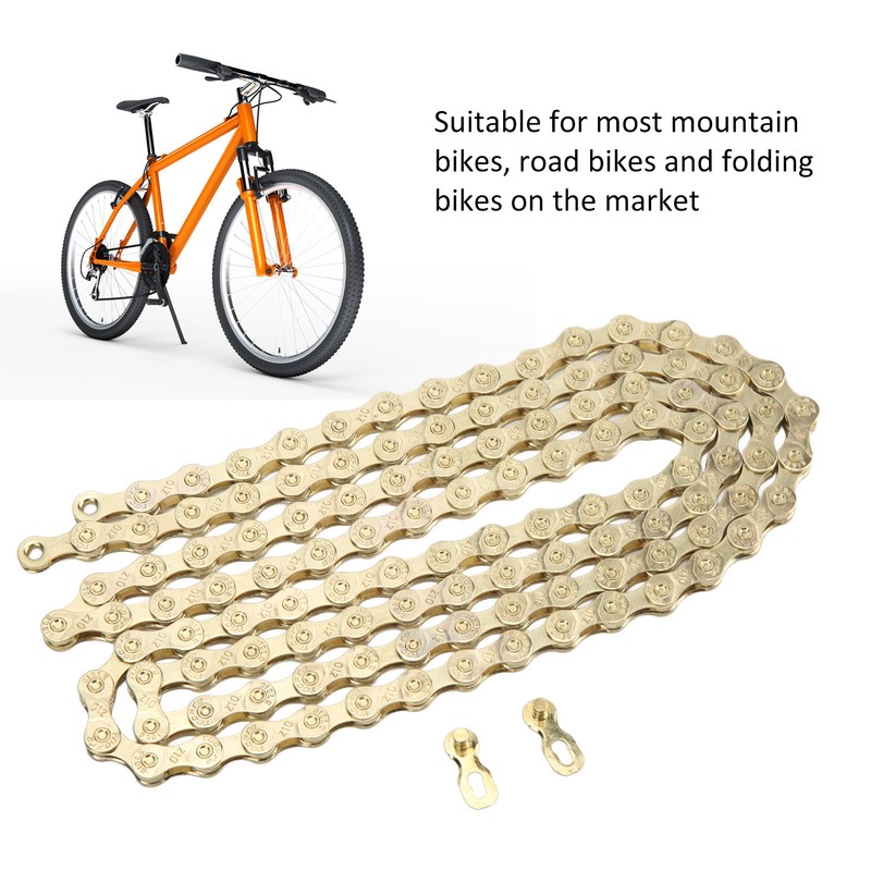 Bike Chain 116 Links 10 Speed Electroplating Rust Protection Mountain