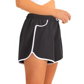 APTRO Women Swim Shorts Board Shorts Swimming Surf Beach Shorts Bikini Bottoms Quick Dry Ladies Swim Trunks Black WS051 M