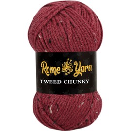 Tweed Chunky Yarn | #4 Medium Worsted | Aran | 80% Acrylic, 15% Merino Wool, 5% Viscose | Soft and Thick | Yarn for Knitting | Yarn for Crocheting | Tweed Wool | Tweed Yarn (1 Pack, 3360 Ruby)