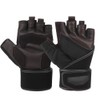 BOODUN Half Finger Gloves Deerskin Gloves with Wrist Wrap for