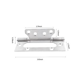 12 Pack Stainless Steel Door Hinge, 4 Inch Internal Door Hinge Polished Chrome Ball Bearing Hinges with Screws, Heavy Duty Small Flush Hinge for Cabinet Closet Furniture DIY (Silver)