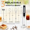 YUSWKO Black Handheld Milk Frother Wand with Stand for Coffee,