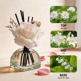 Reed Diffusers Set Jasmine&Lily Scented 8.5oz Air Freshener for 140 Days