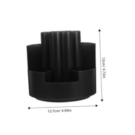 Operitacx 360 Four Leaf Clover Pen Holder Makeup Organiser Storage Rotating Brush Organiser Stationery Organiser Holder for Desk Accessories PP Black