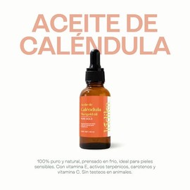 Aceite de Caléndula 50 ml | Calma Piel Sensible y Reactiva | Cicatrizante Antiinflamatorio | Antiacné Antioxidante | para Rostro Cuerpo Cabello y Masa