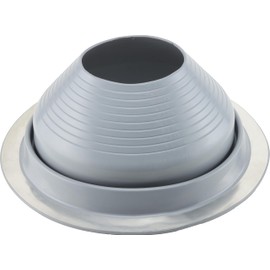 Water-Tite 81826#7 Multi-Size Metal Roof Flashing, 14-1/2-inch Round Base with EPDM Rubber Collar, For 6" to 11" Vent Pipes, Gray