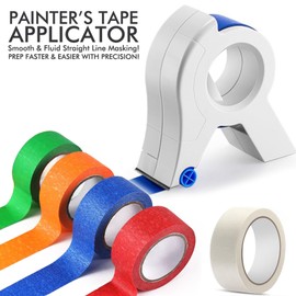 Painter's Tape Applicator, Masking Tape Applicator with 5 Rolls of Tape, Portable Masking Kit, Sharp Tape Cutter for Painting Window and Door Frames