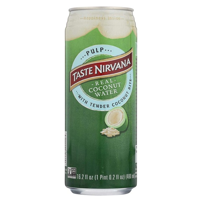 Taste Nirvana Taste Nirvana Coconut Water with Pulp - Case of 12-16.2 Fl oz.