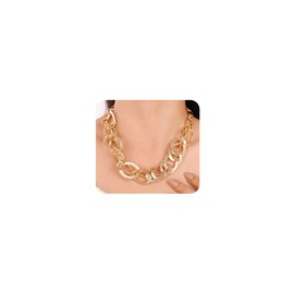 Wiwpar Big Chunky Choker Necklace Gold Cuban Link Chain Hip Hop Choker Chain Necklace Punk Jewelry for Women and Girls