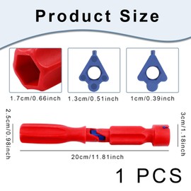 1Pcs Toilet Seat Spanner Plumbing Tools - Toilet Seat Removal Installation Wrench with 1 Replacement Head, for 10/13/17mm Professional Universal Plastic High-Strength Installation Key