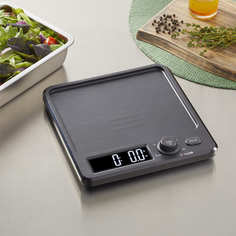 Taylor Digital Kitchen Scale with Dishwasher Safe Stainless Steel Container