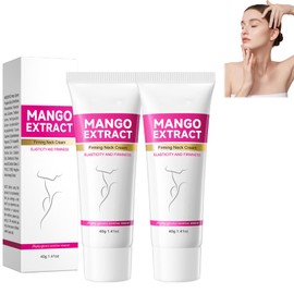 2PCS Halscreme zur Straffung, Neck Firming Cream, Befeuchten Sie die Haut, Enhance Elasticity, Straffende und Anhebende Haut, Verringerung der Halsfalten 40g, Mango Halscreme jingshuang (6)