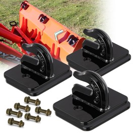 3/8" Tractor Bucket Hook Grade 70 Forged Steel Bolt On Grab Hook Tow Hook Mount with Backer Plate Flatbed Trailer Wrecker Tow Tie Down Forged Steel Maximum Break Strength 15,000 lbs (3pcsBlack)