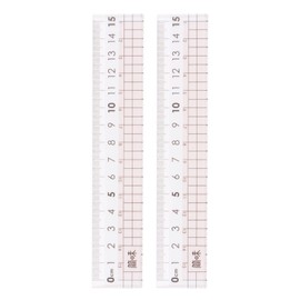 sourcing map 2pcs Straight Ruler 15cm Metric Clear Measuring Tool Checkered Design with Wavy Line, Light Pink