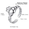 Suplight 925 Sterling Silver Adjustable Stackable Celtic Knot Claddagh Heart