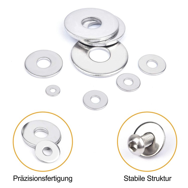 VIGRUE 240-Piece Flat Washer Set, Washers Assortment 7 Sizes M3