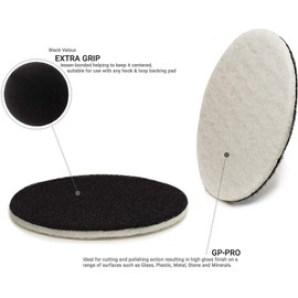 GLASS POLISH 11007 GP-PRO Felt Polishing Pad Set for Polishing Glass, Plastic, Metal, Marble | Ø 3 inch | Pack of 5 Pads