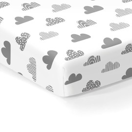 100% Organic Cotton Fitted Sheets for Standard Crib and Toddler Mattresses/Pads 28” x 52” and up to 6” Thick. Boys and Girls. Fits, Dream On Me, Lullaby, Safety 1st, Newton, and Other Brands.