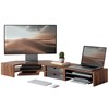 Fenge Dual Monitor Stand, Corner Desk Shelf with Drawer &