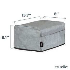 Crutello 4 Slice Long Slot Toaster Cover with Storage Pockets, For 4 Slice Toaster - Small Appliance Dust Covers