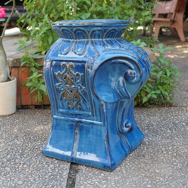 Maykoosh Eclectic Escape Elephant Ceramic Garden Stool, Durable Solid Ceramic