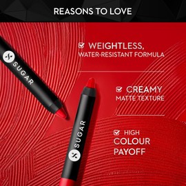 Cosmetics Matte as Hell Crayon Lipsticks for Women | Lasts Up To 8+ Hours | Lip Crayon with Sharpener | 2.8gm - 07 Viola